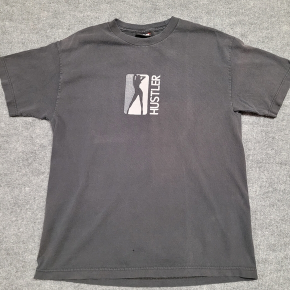 Hustler Since 74 HardcoreCharcoal Black Tee for Men - Picture 1 of 9